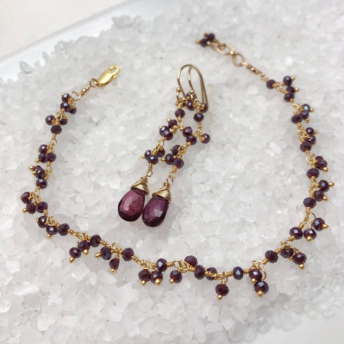 Purple Garnet Dangle & Drop Earrings