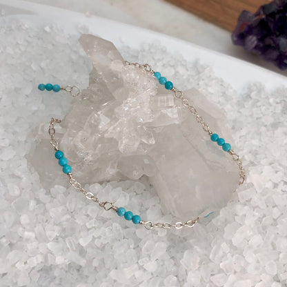 Sterling Turquoise Station Bracelet