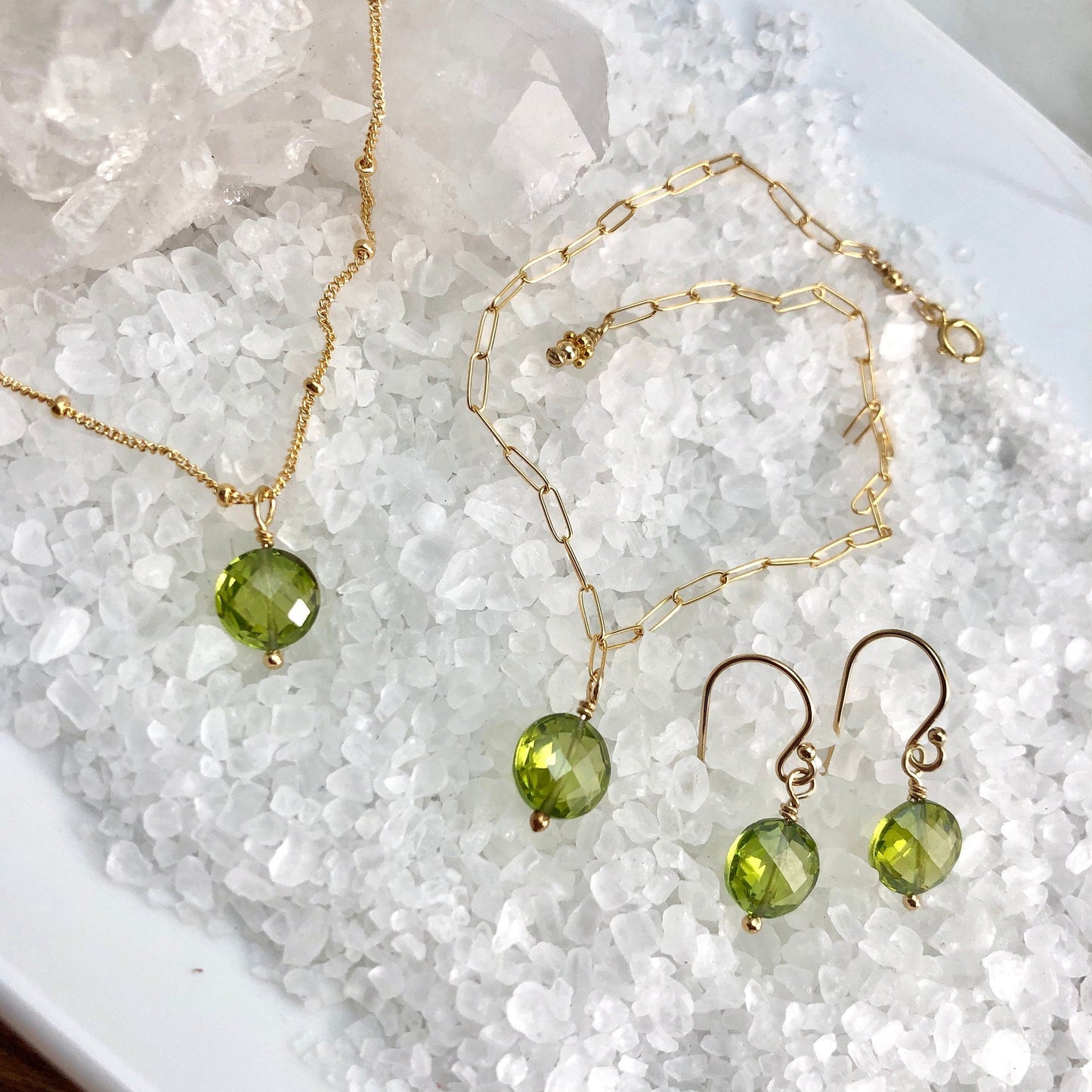 Peridot Drop Earrings, August Birthstone