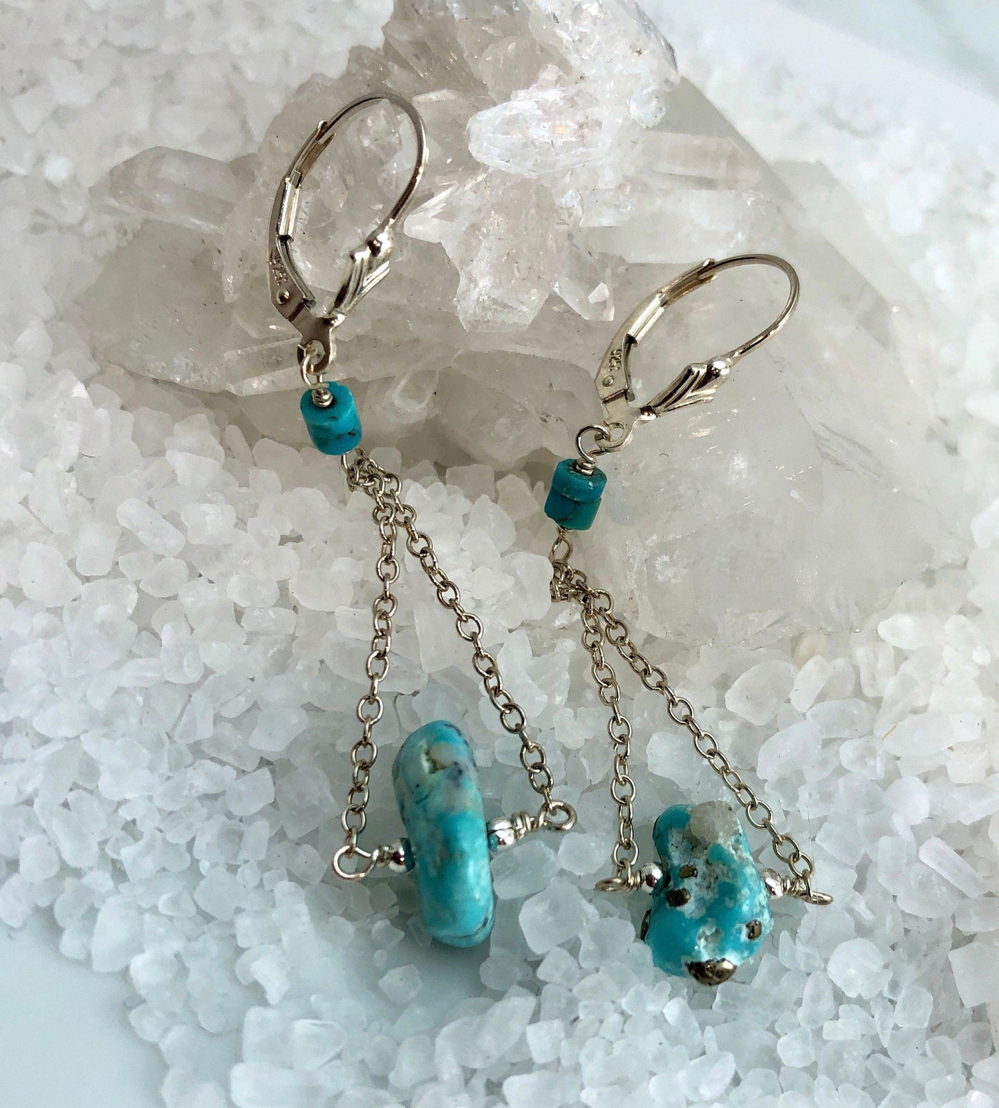 Turquoise Nugget Swing Earrings