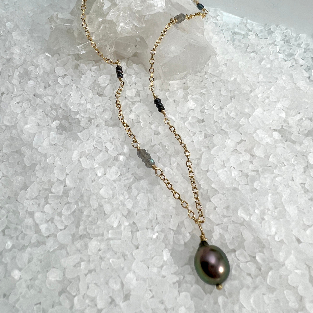 Tahitian Pearl & Gemstone Necklace