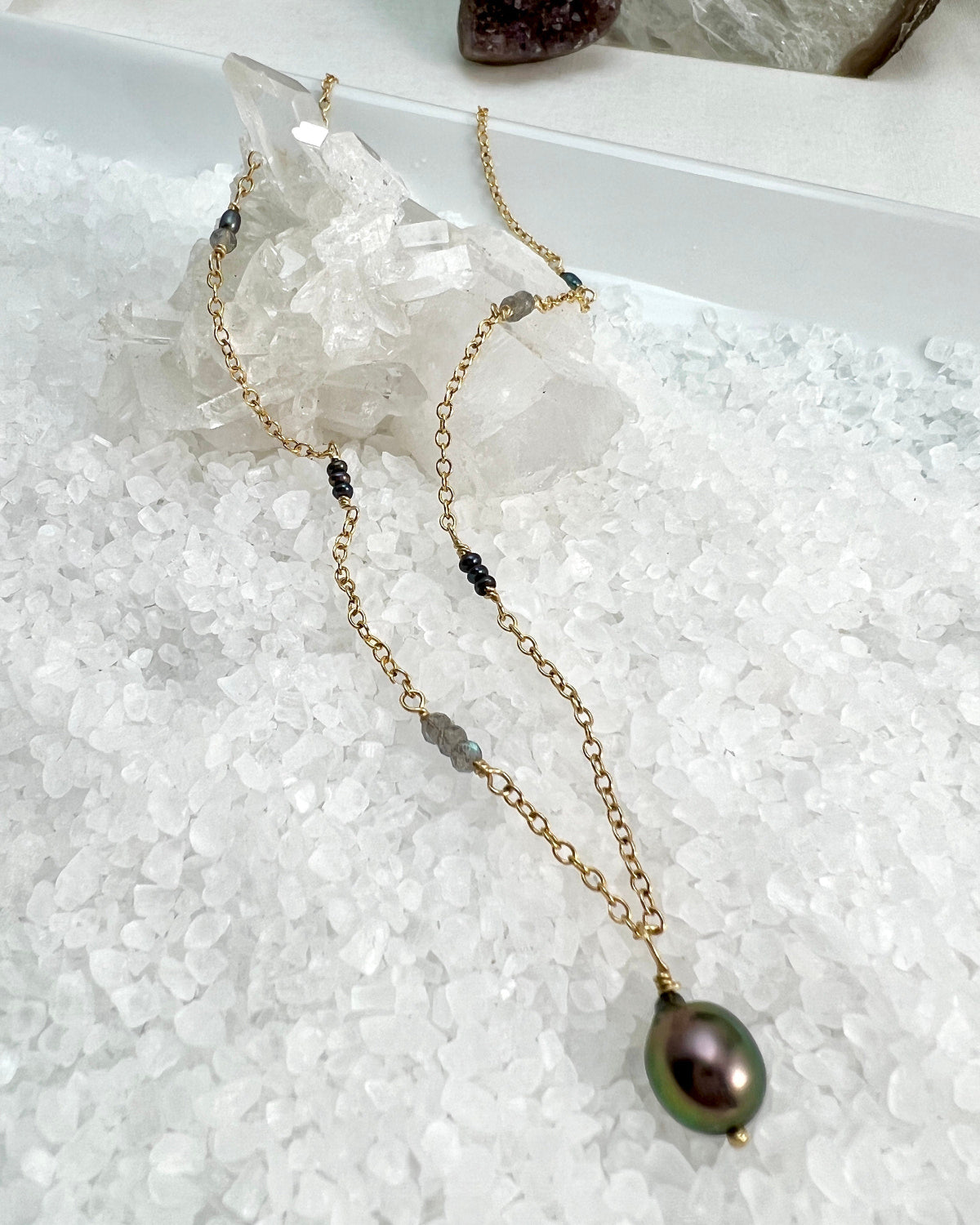 Tahitian Pearl & Gemstone Necklace