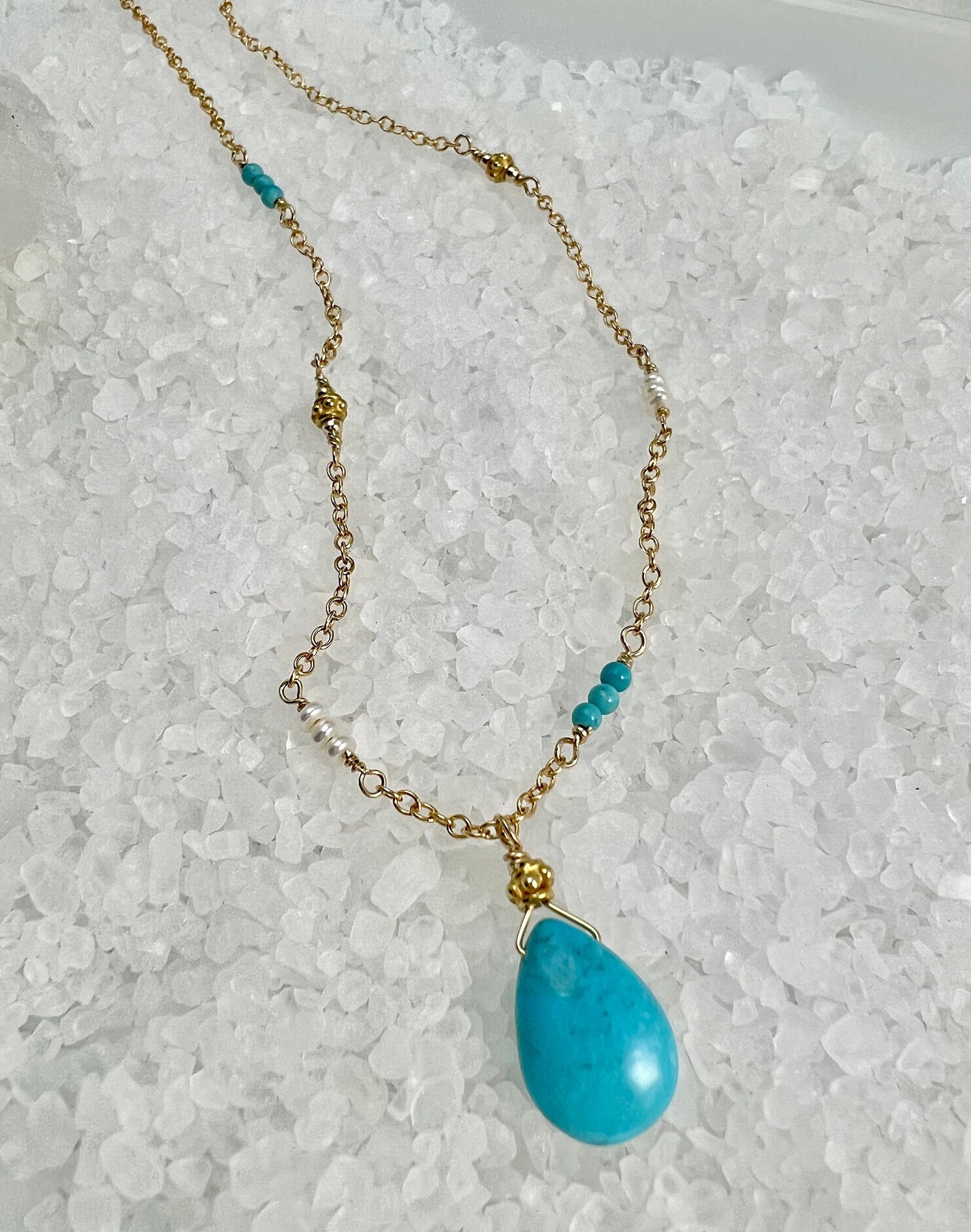 Sleeping Beauty Turquoise Drop Necklace