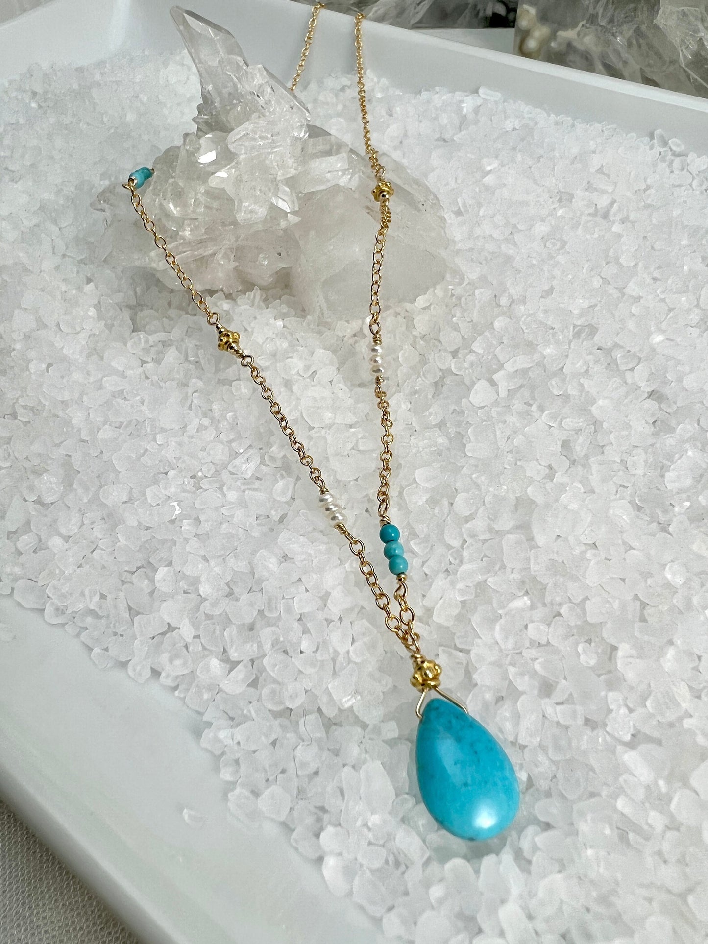 Sleeping Beauty Turquoise Drop Necklace