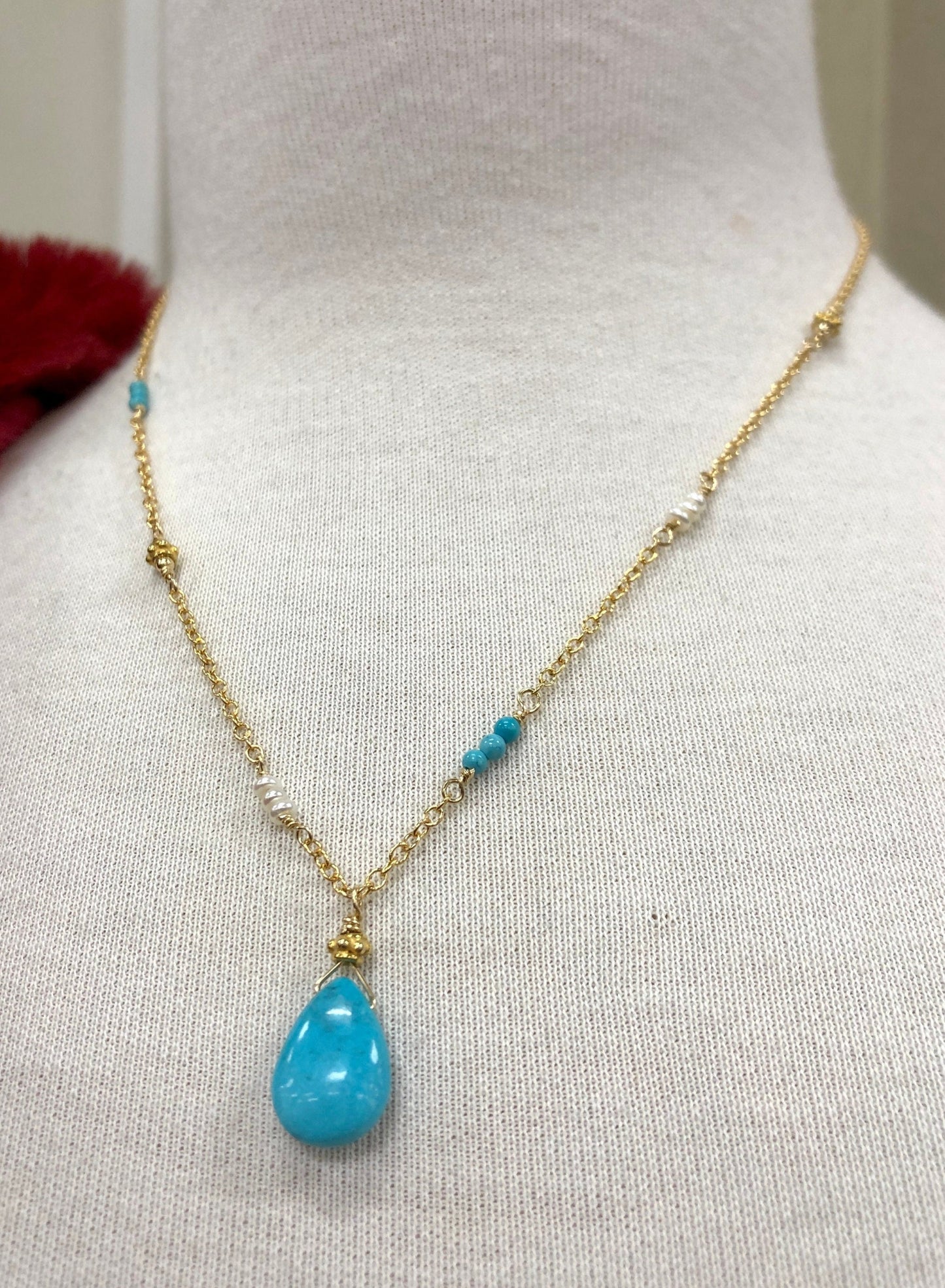 Sleeping Beauty Turquoise Drop Necklace