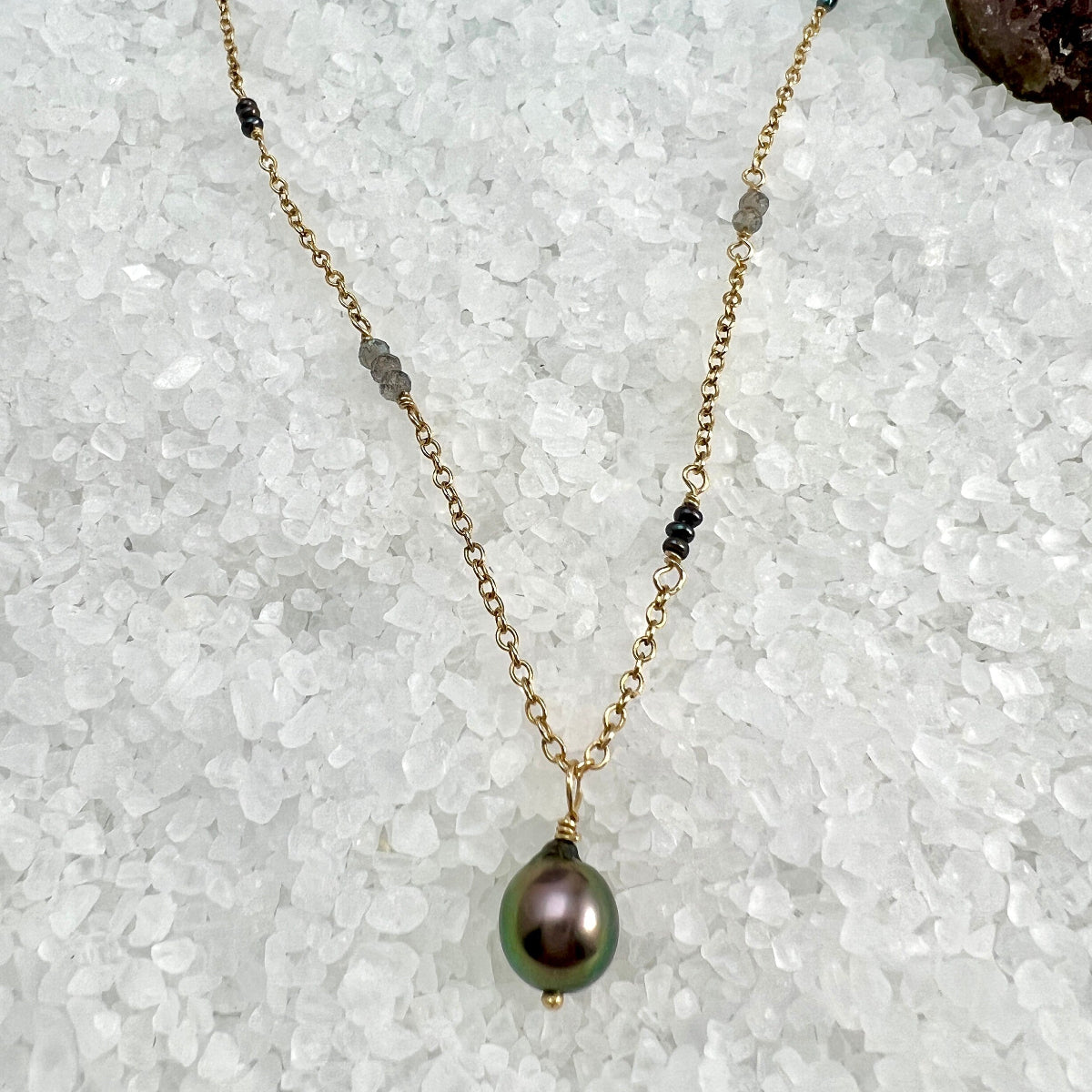 Tahitian Pearl & Gemstone Necklace