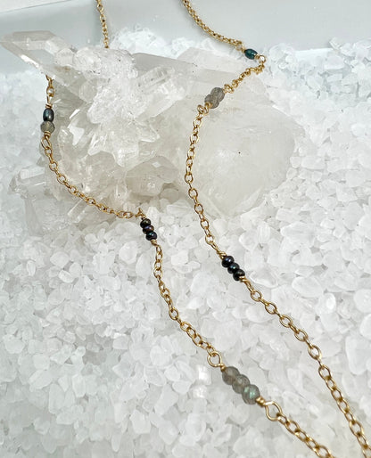 Tahitian Pearl & Gemstone Necklace