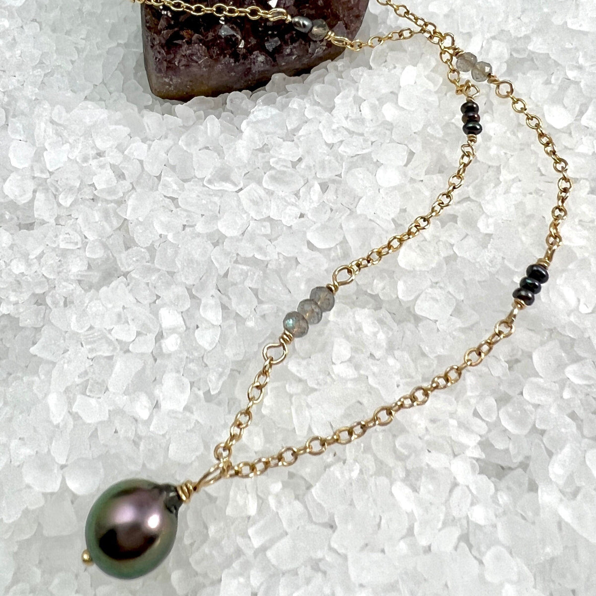 Tahitian Pearl & Gemstone Necklace