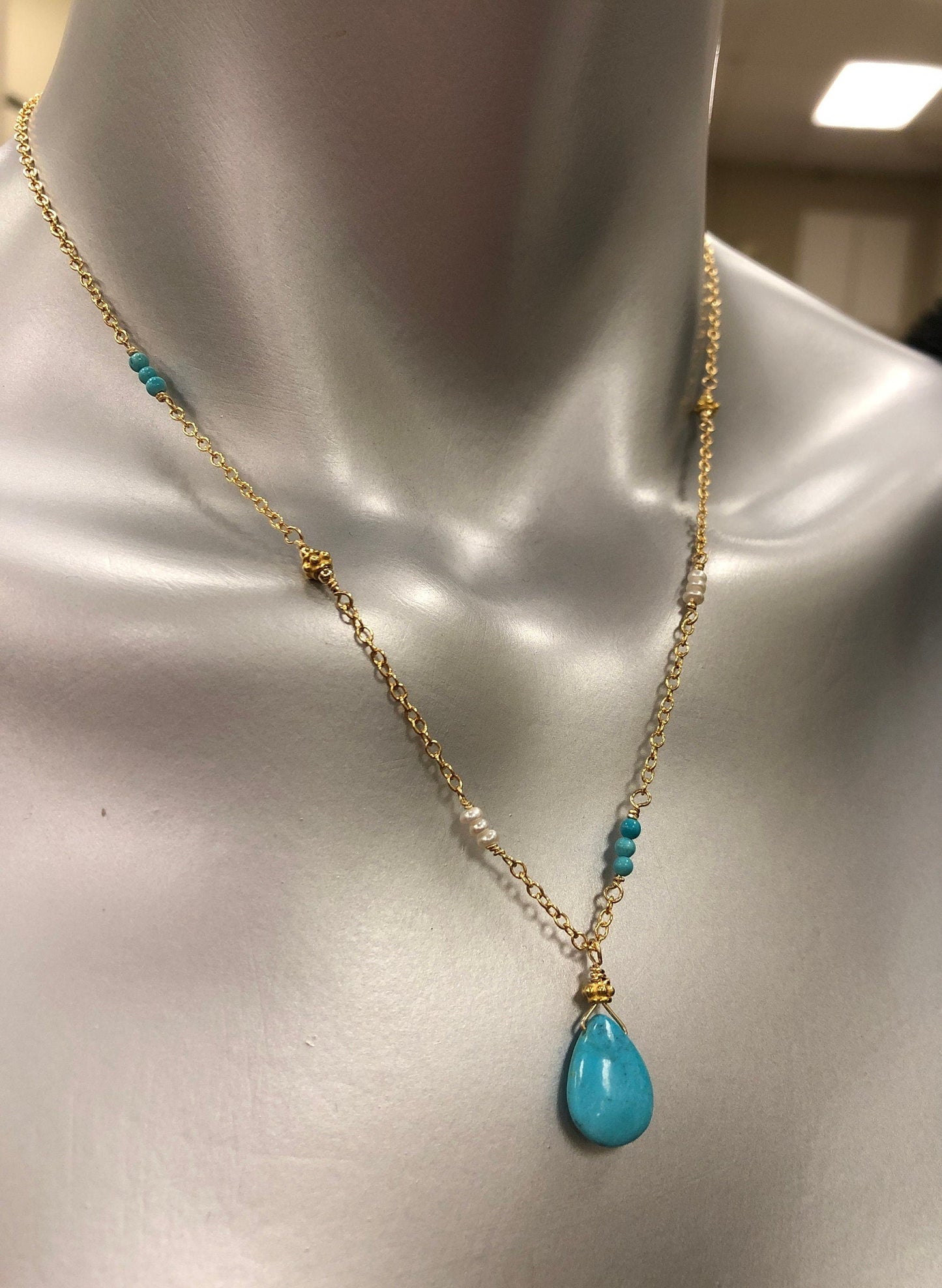 Sleeping Beauty Turquoise Drop Necklace