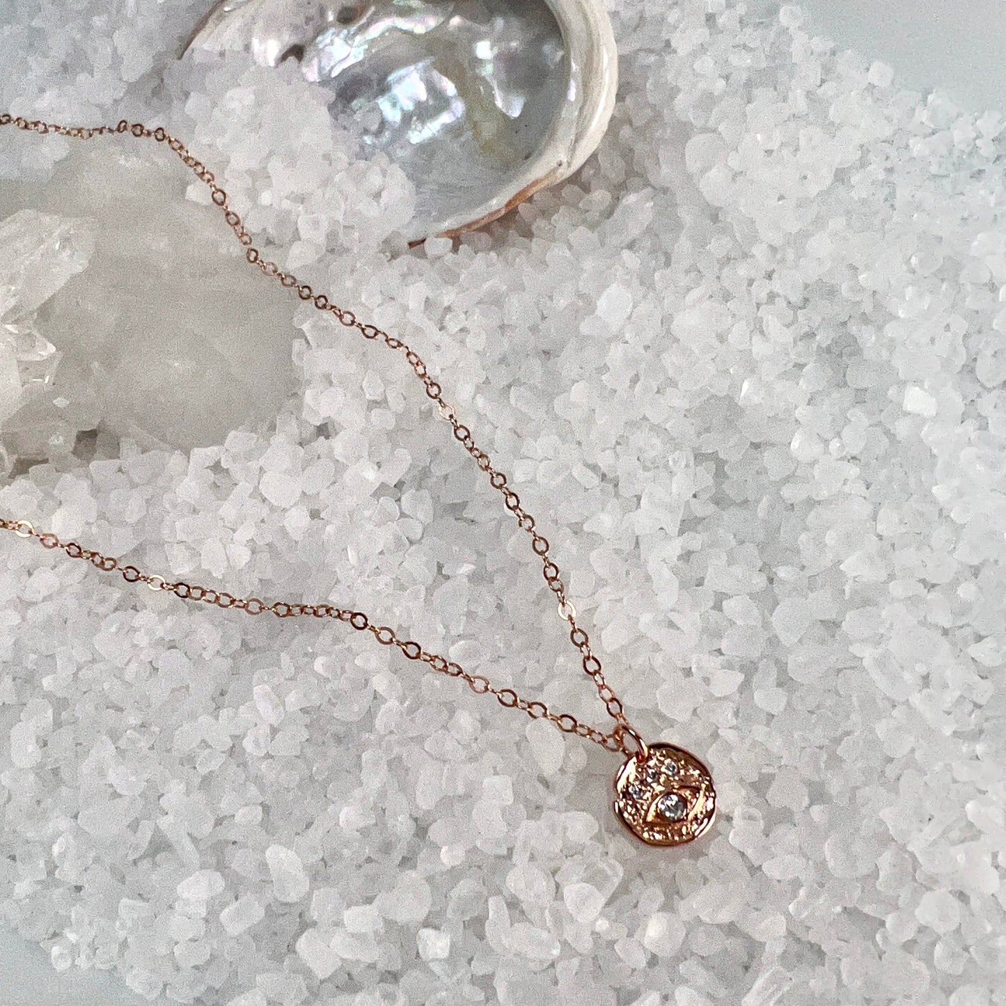 Rose Gold Evil Eye Necklace