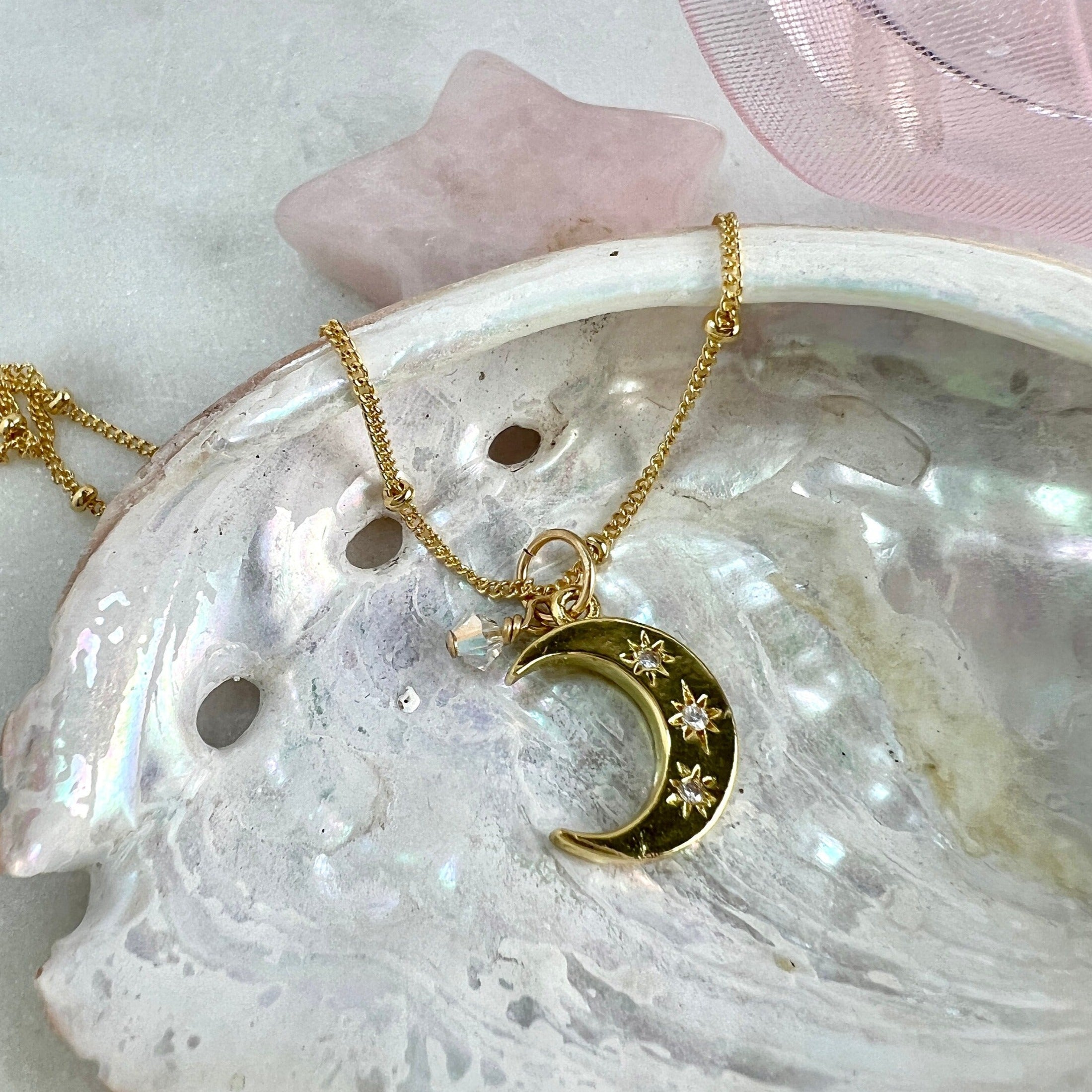 Swarovski Crystal Silver Moon Necklace By La Belle et la Bete |  notonthehighstreet.com