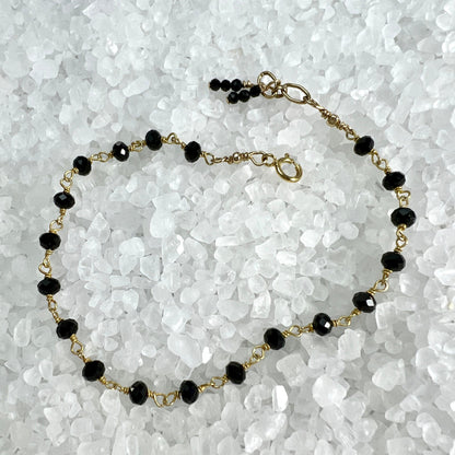 Faceted Gemstone Bracelets, Black Spinel Bracelet