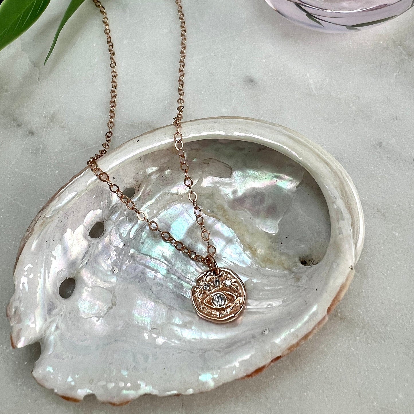 Rose Gold Evil Eye Necklace