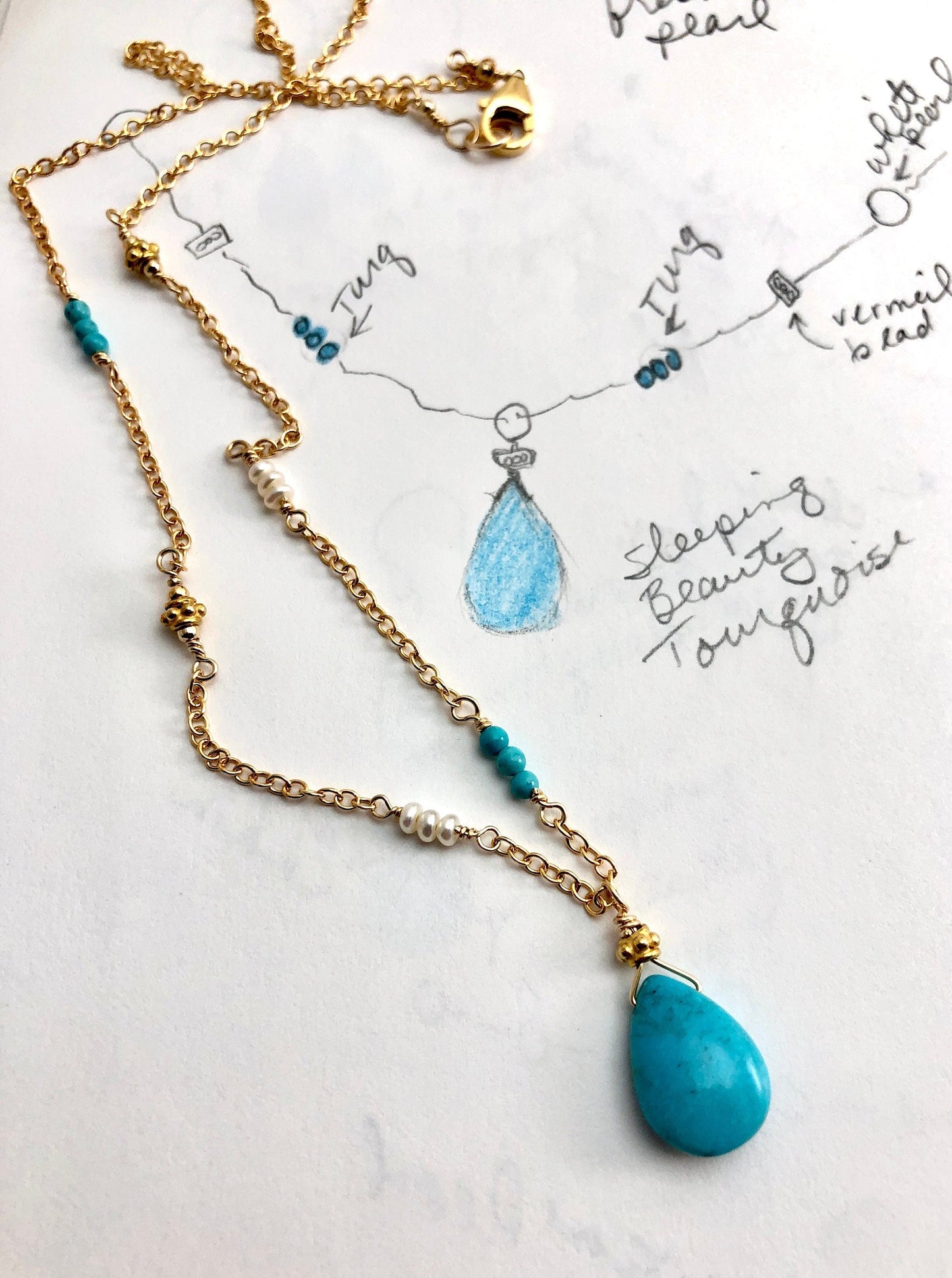 Sleeping Beauty Turquoise Drop Necklace