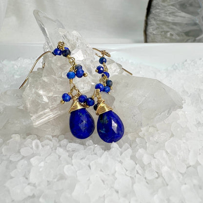 Blue Lapis Dangle Earrings