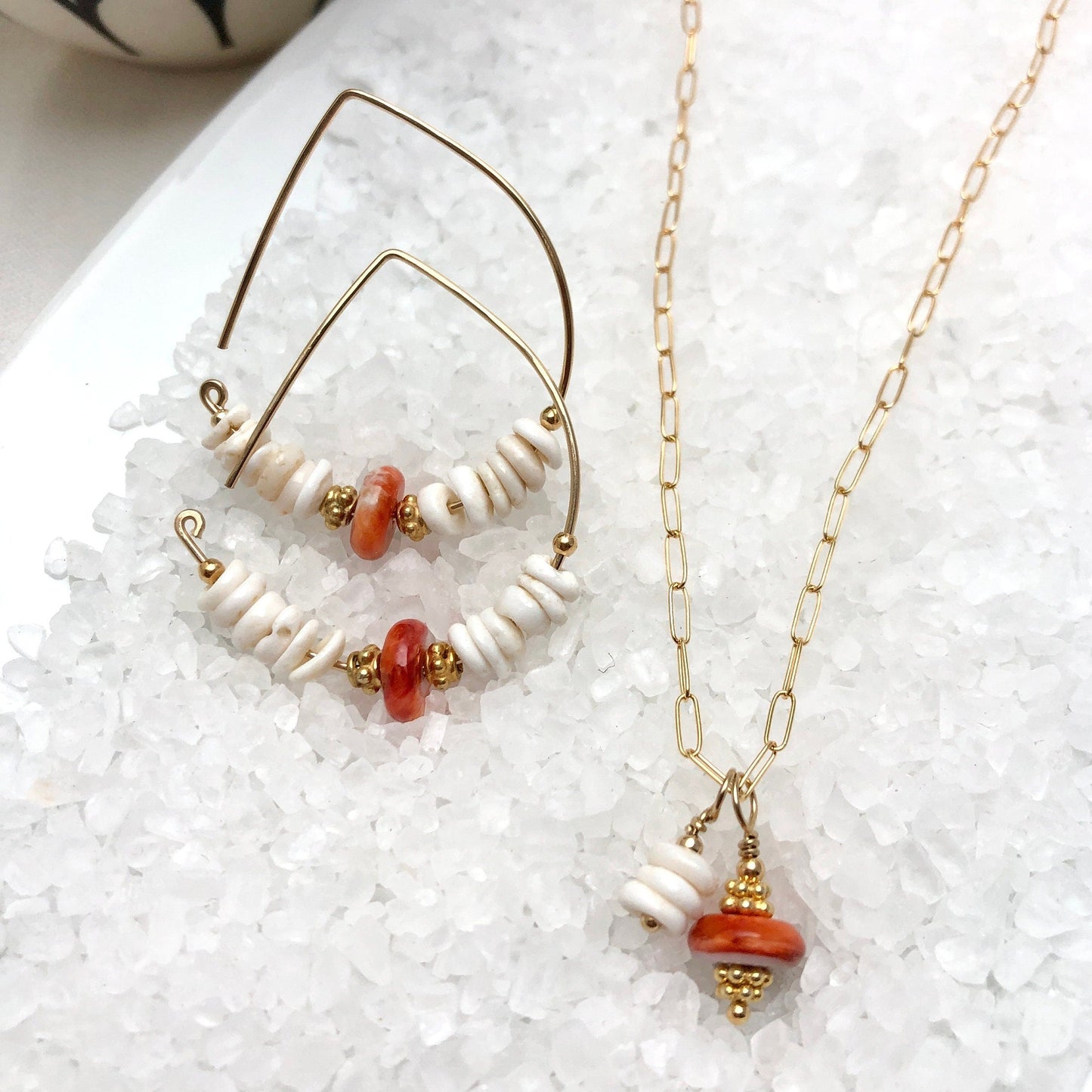 Puka Shell Necklace, Spiny Oyster Necklace