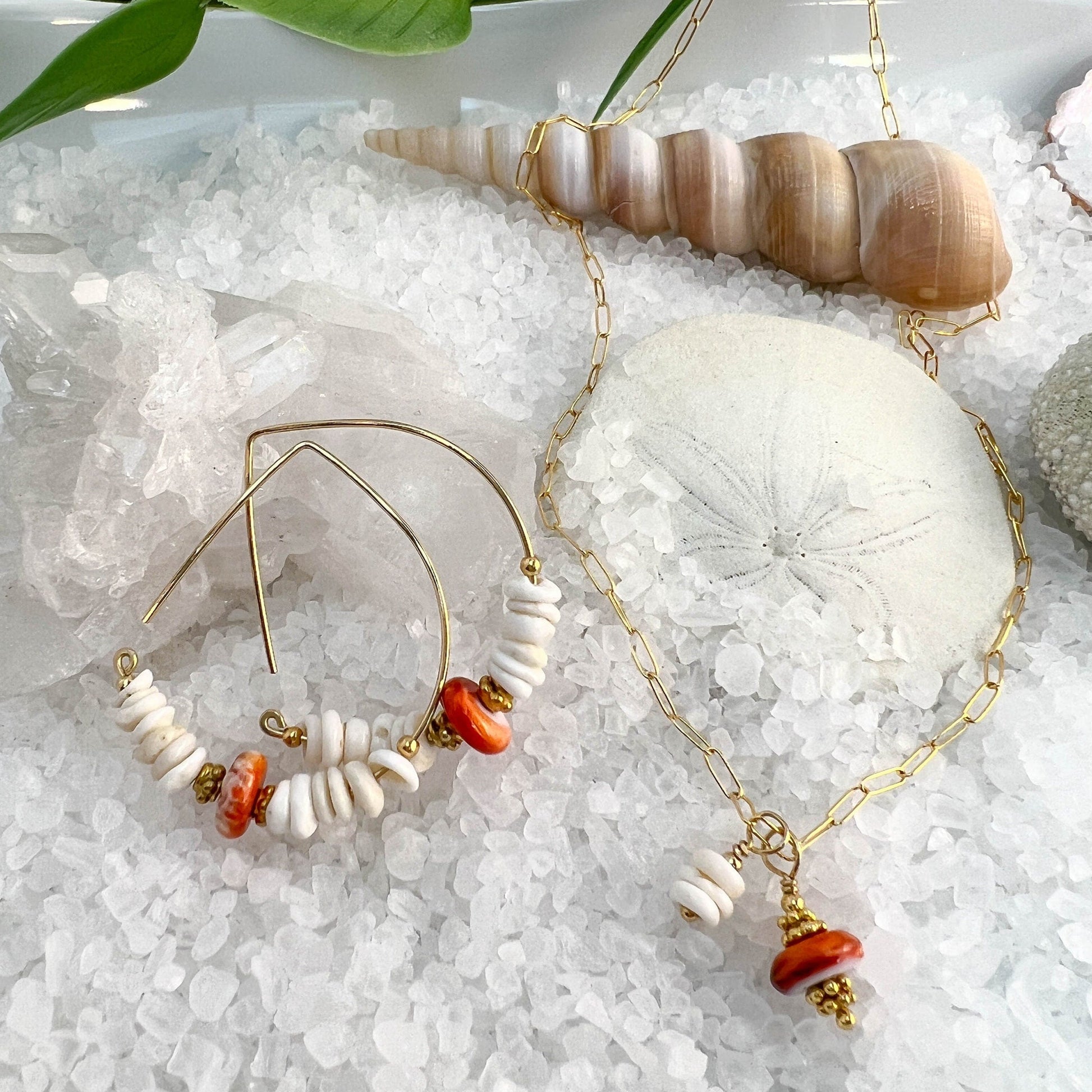 Puka Shell Necklace, Spiny Oyster Necklace