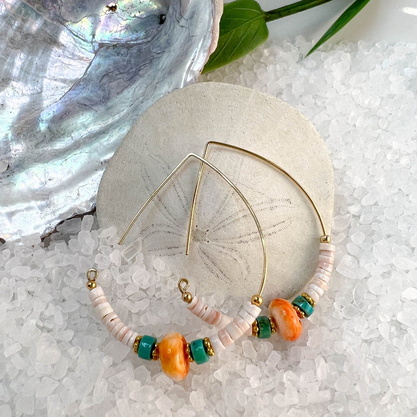 Shell Hoop Earrings, Luhana Shell Hoop Earrings