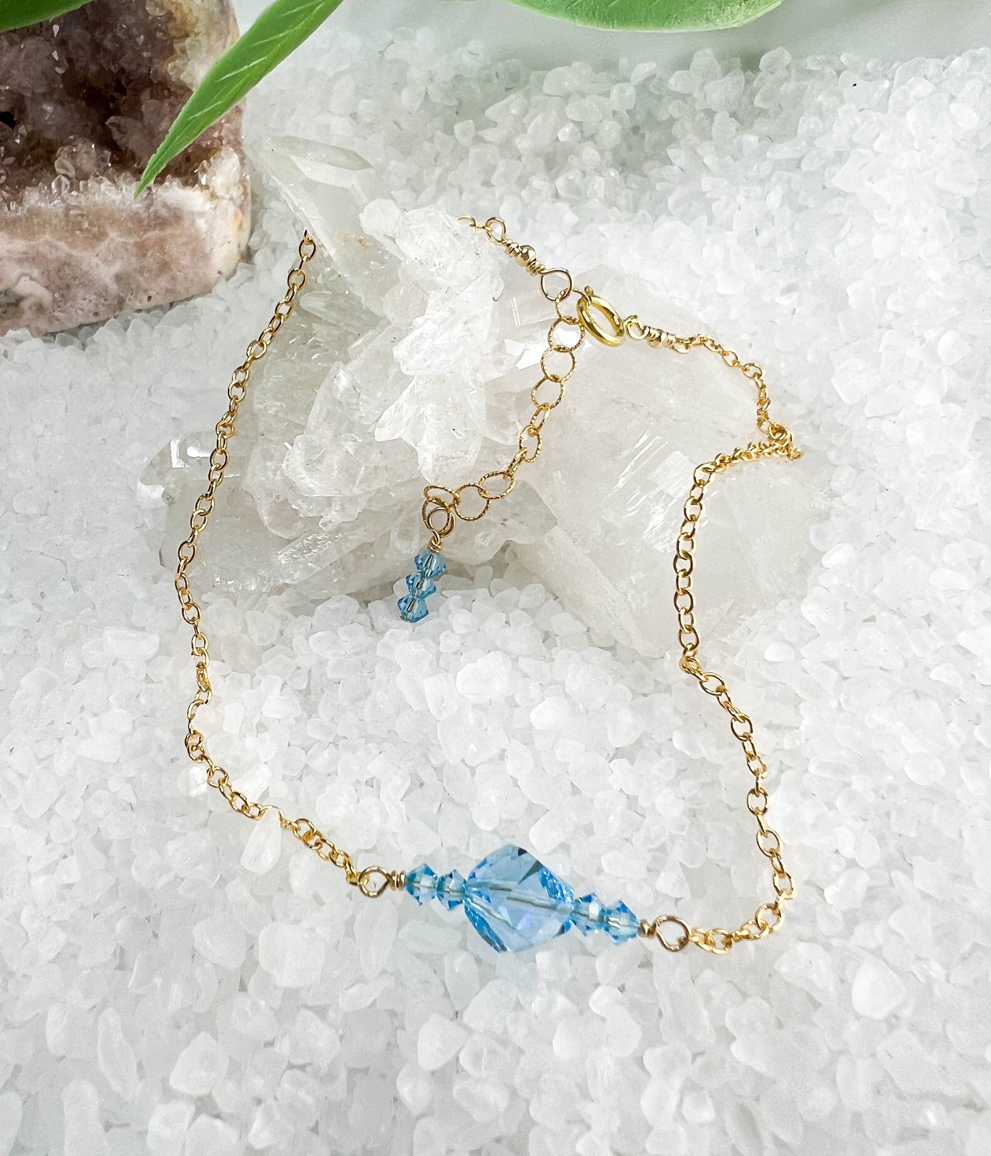 Swarovski Crystal Anklet, Blue Crystal Anklet