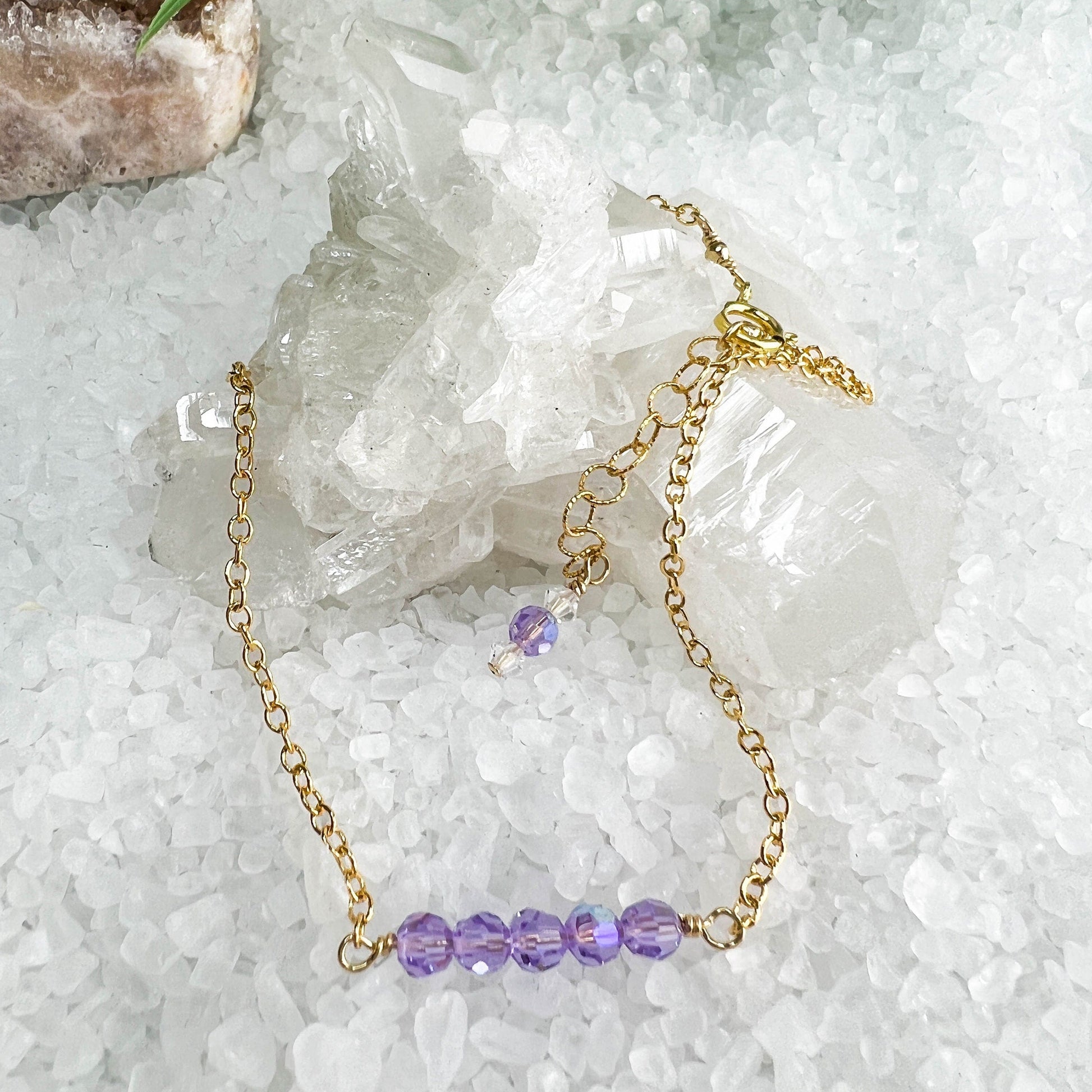 Swarovski Crystal Anklet, Purple Crystal Anklet
