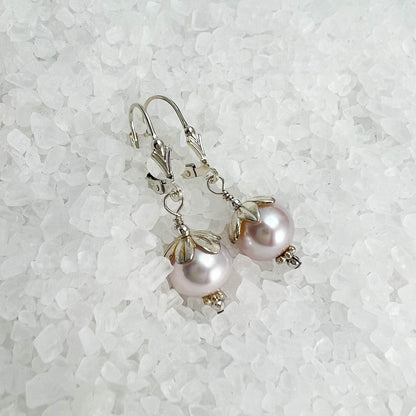 Pink Pearl Floral Earrings