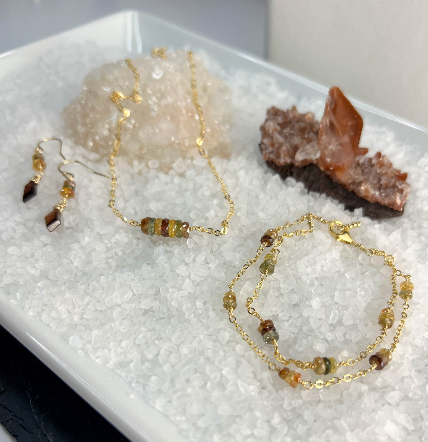 Zircon Faceted Heshi Double Strand Bracelet