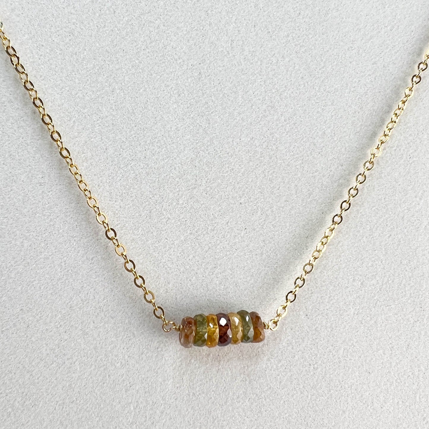 Zircon Faceted Heshi Bar Necklace