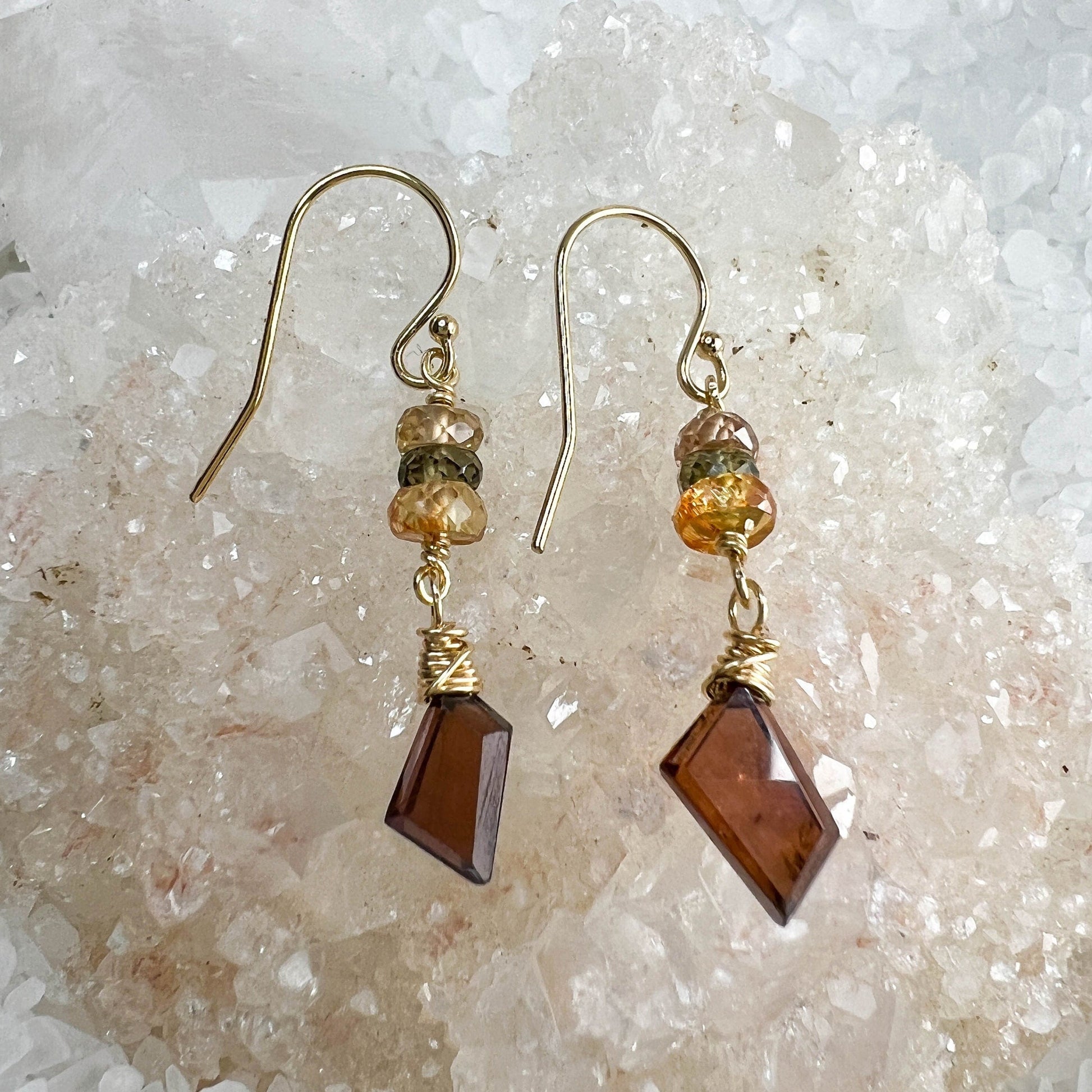 Simple Faceted Zircon Earrings